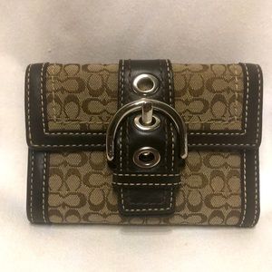 NWT Coach Factory Soho mini-signature canvas wallet and leather